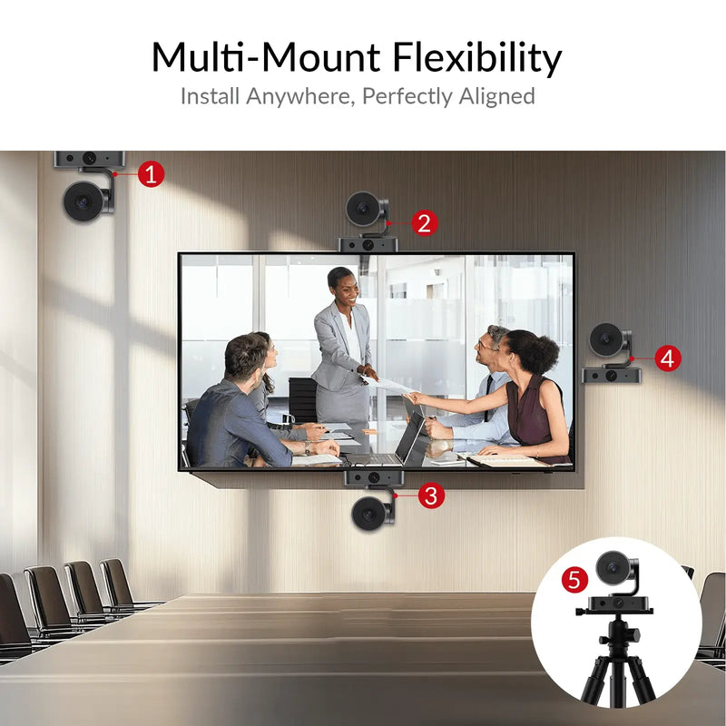 AV Access BizEye P30 4K PTZ Camera with Dual Lens, Auto Tracking & AI Framing, 3x Optical Zoom, 120° Panoramic View for Smart Video Conference AV Access