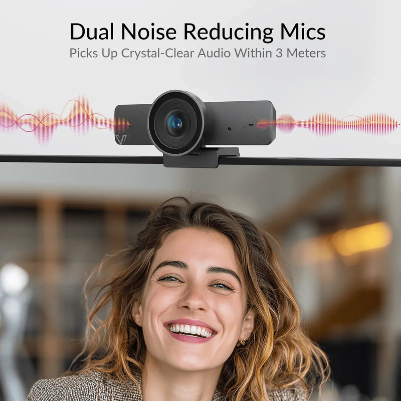 AV Access BizEye 90 4K AI Webcam with 1/1.8″ CMOS Sensor, 120° Wide Angle, Smart Tracking, Auto Framing, Dual Mics, App Control for Conference Room AV Access