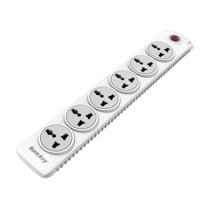 Huntkey Szn601 6 Outlets Universal Power Strip 2m Surge Protector (White)