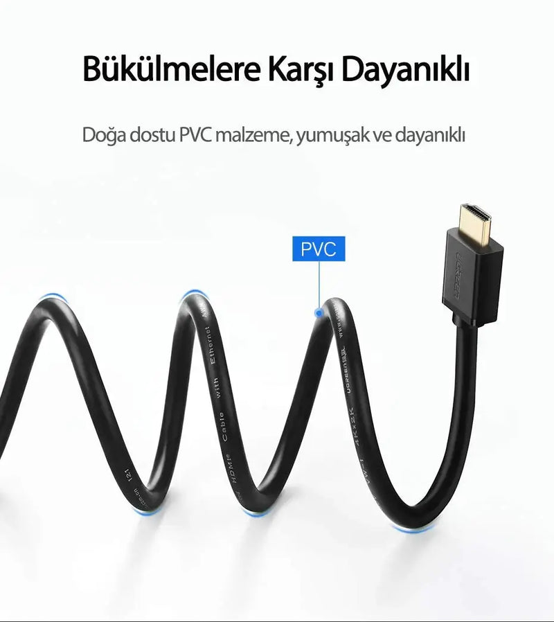 UGREEN HDMI 2.0 Cable 3m High Speed 4K 60Hz Full Copper Ethernet ARC 48-Bit Deep Color Triple Shield Gold Plated (10108) Ugreen