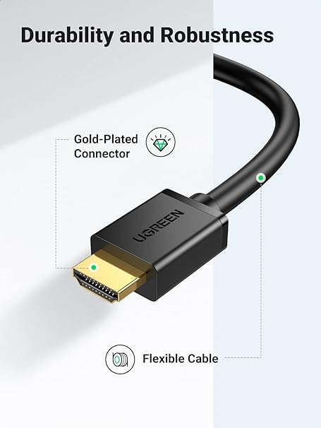 UGREEN 10135 HDMI To DVI Bi Directional, DVI-D 24+1 Male To HDMI Male High Speed Adapter Cable, 2M