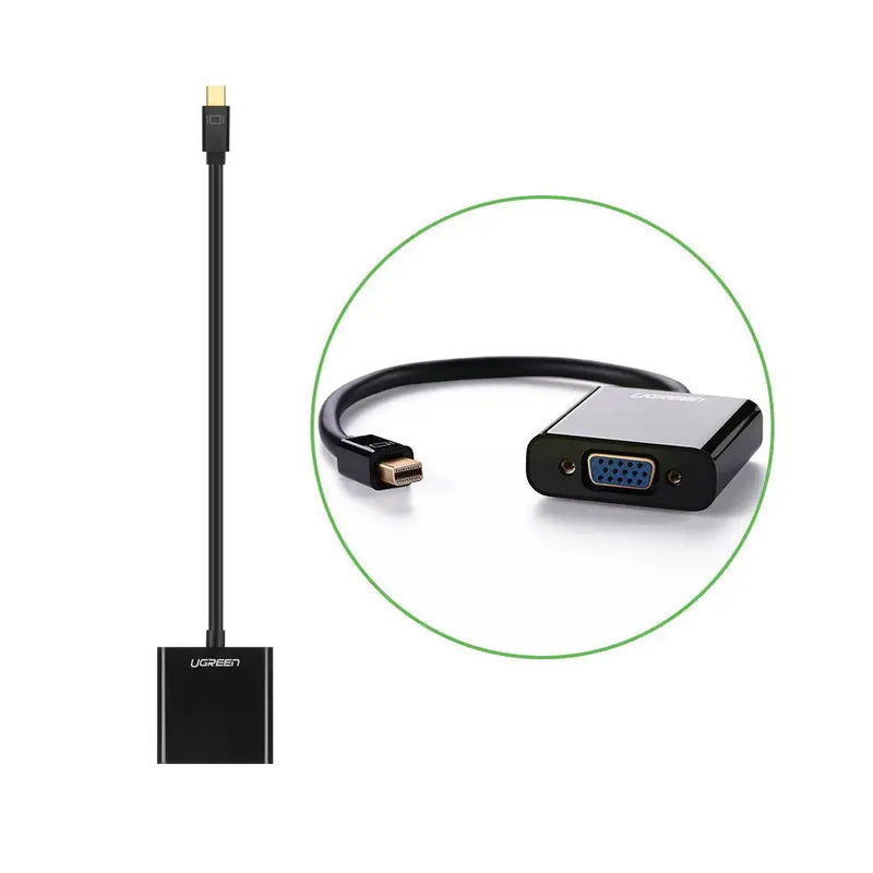 UGREEN Mini DisplayPort to VGA Adapter Thunderbolt Compatible Male to Female Converter Cable MacBook iMac Monitor Black (10437) Ugreen