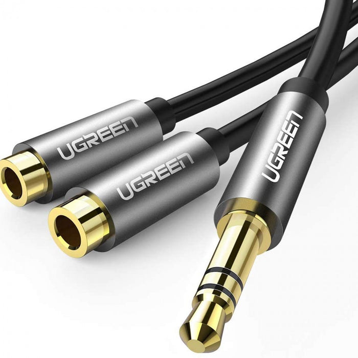 UGREEN 10532, 3.5mm Audio Stereo Y Splitter Cable Extension Male to Female Dual Headphone Jack Adapter-Black