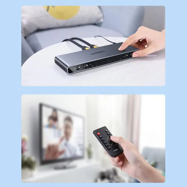UGREEN 4x2 HDMI Matrix Switch 4 In 2 Out 4K@60Hz HDMI Switch Box Audio Optical 3.5mm ABS Case Multiple Display Splitter 70435
