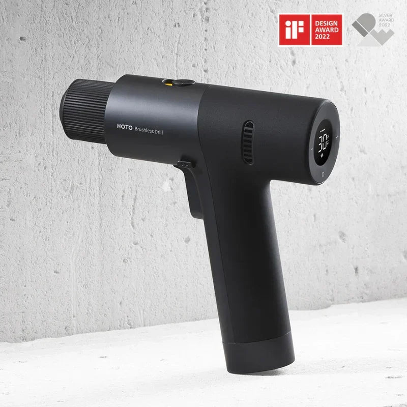 HOTO Cordless Brushless Electric Drill | 30 N·m Torque, 1400 RPM, USB-C Rechargeable, 18-Piece Bit Set – Home DIY, Wood & Metal Drilling Kit - Hoto India