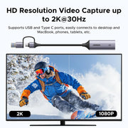 UGREEN 15389 HDMI video capture card HD video capture up to 2K 30Hz