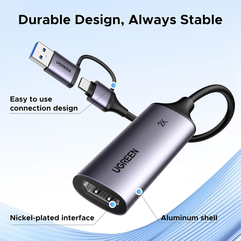 UGREEN 15389 HDMI video capture card durable design, always stable