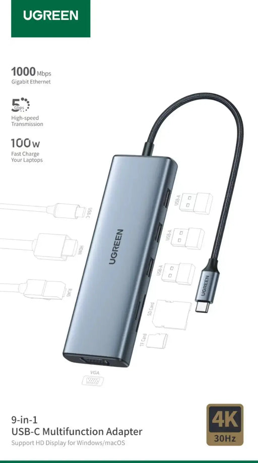 UGREEN 9 In1 USB C Docking Station With 4K HDMI 15600(Open Box) TeckPot