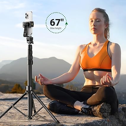 UGREEN 15609 67-Inch Selfie Stick Tripod With Bluetooth Remote