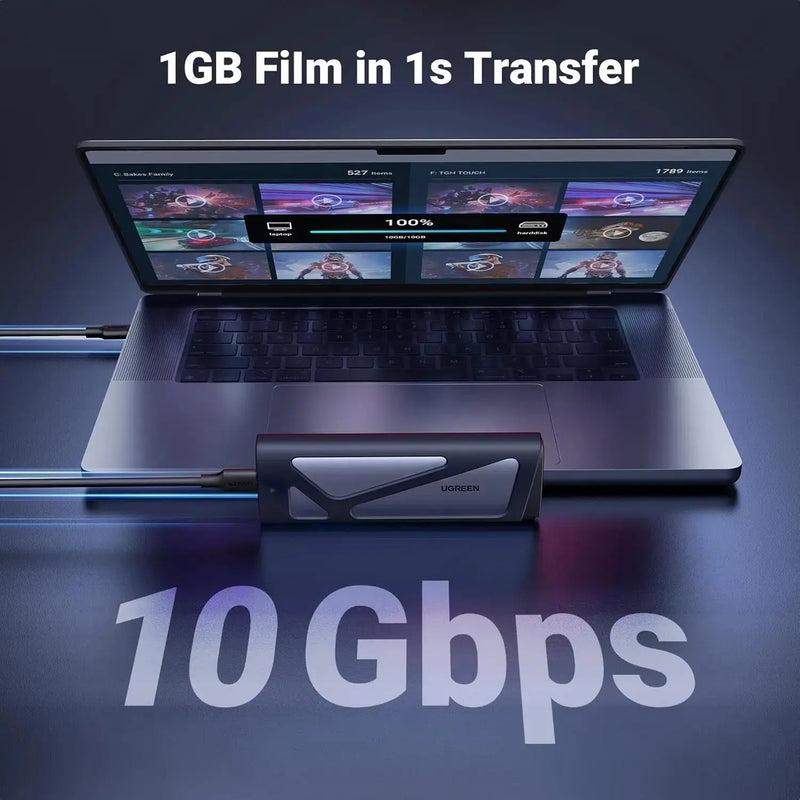 UGREEN M.2 NVMe SATA SSD Enclosure 10Gbps USB 3.2 Gen 2 M Key B Key External Case UASP Trim 2230 2242 2260 2280 (15813) Ugreen