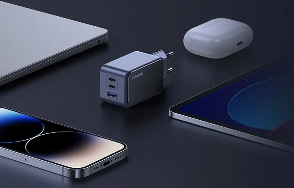 UGREEN Nexode S 65W GaN Fast Charger 3-Port USB-C Wall Charger 2 USB-C PD 1 USB-A MacBook iPhone 15 Galaxy iPad (35042)