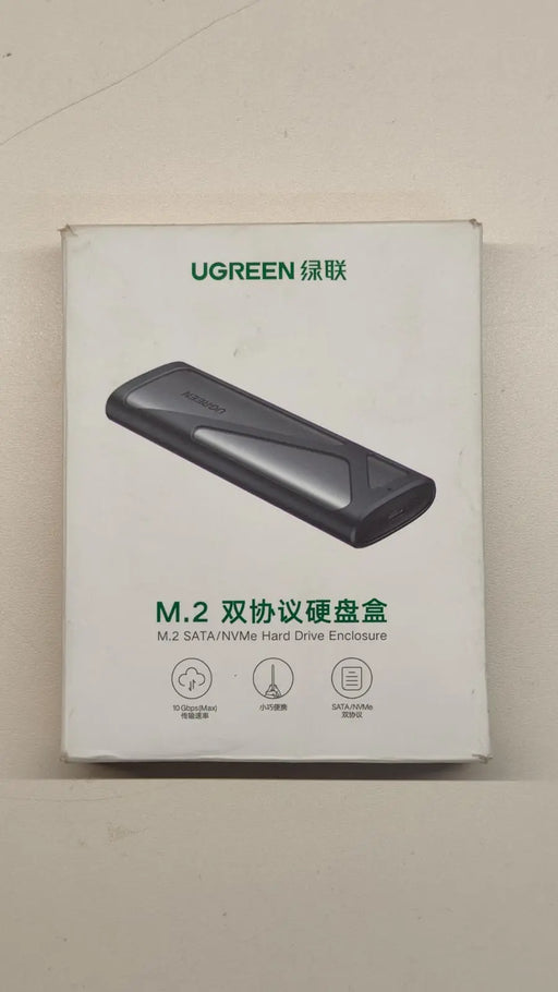 UGREEN M.2 NVMe and SATA SSD Enclosure Reader, 10Gbps USB C 3.2 Gen2, Thunderbolt 3 Compatible, Tool-Free NVMe External Enclosure Supports M and B&M Keys and Size 2230/2242 /2260/2280 SSDs etc. (90264/ Open Box)) - TeckPot