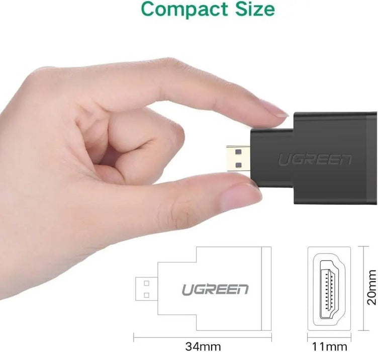 UGREEN Micro HDMI to HDMI Adapter Male to Female Converter Camera Tablet Graphics Card HDTV Projector Video 20106
