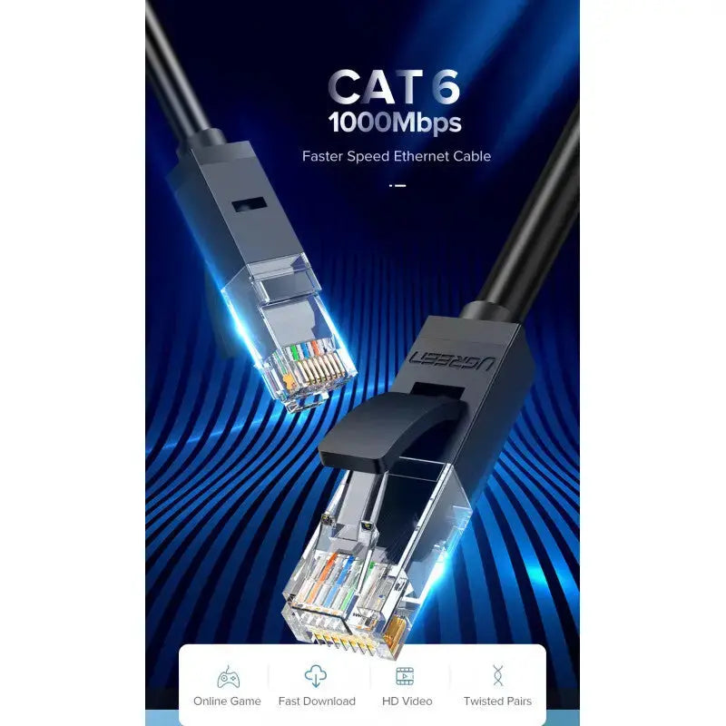 UGREEN Cat 6 Ethernet Cable 3M Core-8 U/UTP 1000Mbps LAN Network Computer Printer Router Switch Network Element (20161) Ugreen