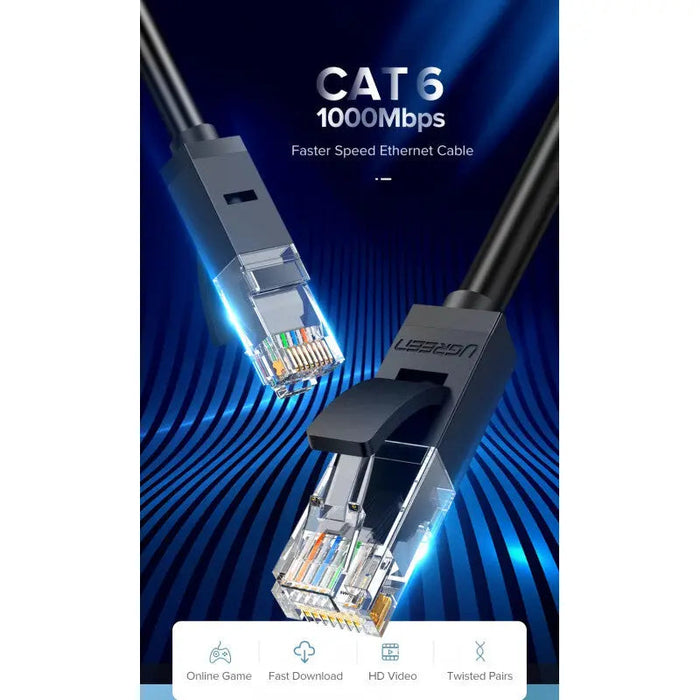 UGREEN Cat 6 Ethernet Cable 3M Core-8 U/UTP 1000Mbps LAN Network Computer Printer Router Switch Network Element (20161)