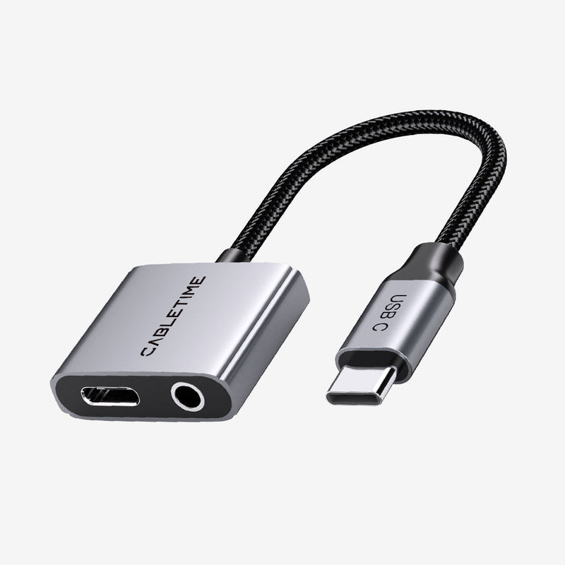 CABLETIME USB-C audio and charging adapter