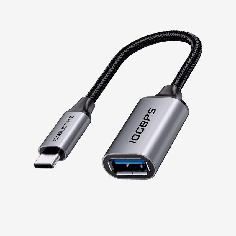 CABLETIME 10Gbps USB-C Male to USB-A Female Adapter