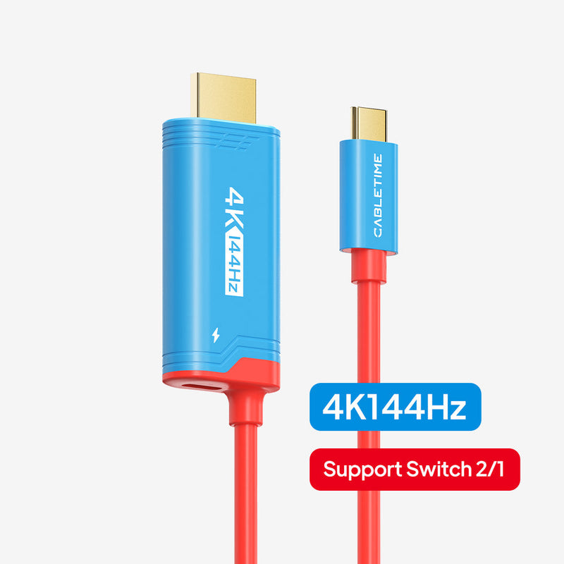 CABLETIME 4K60Hz USB C to HDMI Adapter Cable for Nintendo Switch 2 Mini Dock with PD100W