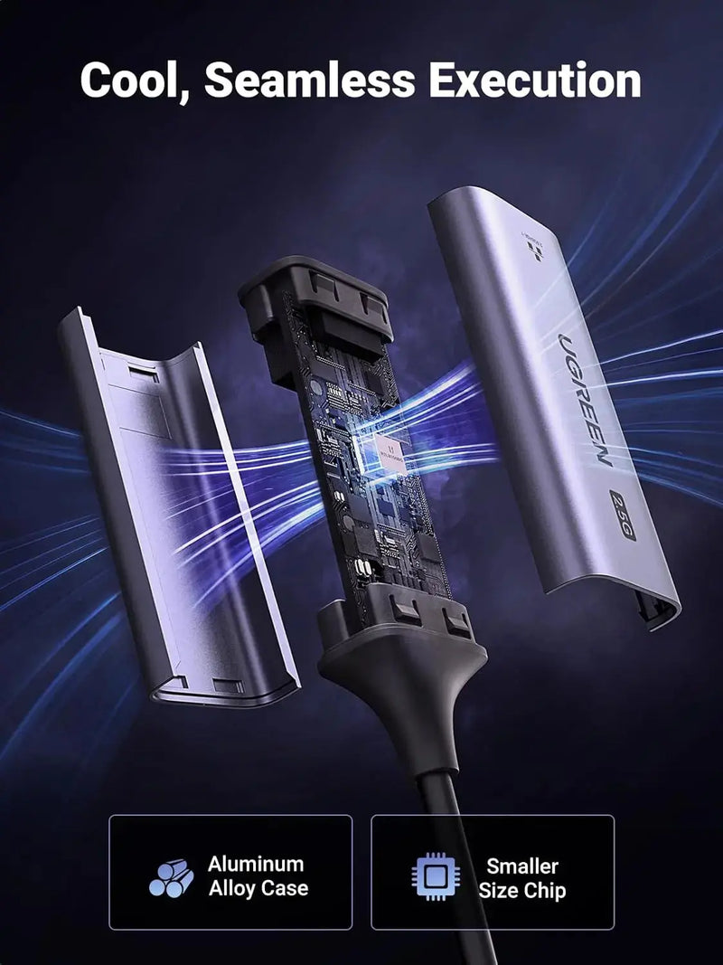 UGREEN USB to Ethernet Adapter 2.5Gb Aluminum USB 3.0 RJ45 Network LAN Dongle Laptop MacBook Air Pro XPS Windows (25051) Ugreen