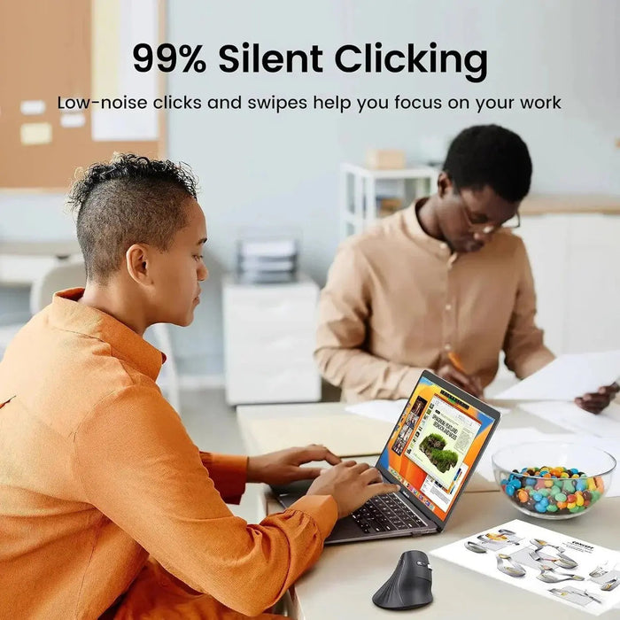 UGREEN Vertical Ergonomic Mouse Wireless Bluetooth 5.0 2.4G 5 Button 1000-4000 DPI Mouse Arm Prevention PC Laptop (25444)