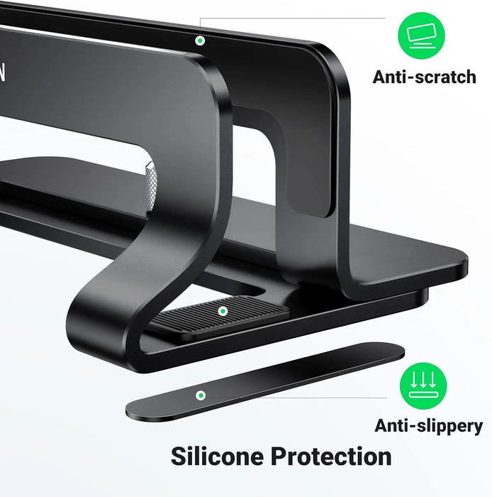 UGREEN Vertical Laptop Stand Adjustable Aluminum Dock MacBook Surface Chromebook 15.6 Inch Desktop Holder Space Saver (25706)