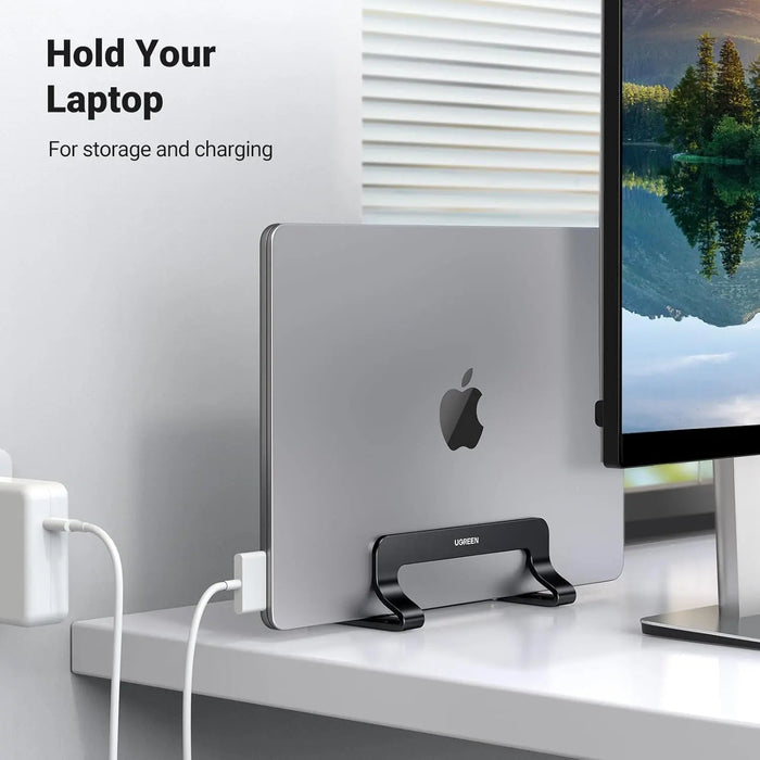 UGREEN Vertical Laptop Stand Adjustable Aluminum Dock MacBook Surface Chromebook 15.6 Inch Desktop Holder Space Saver (25706)