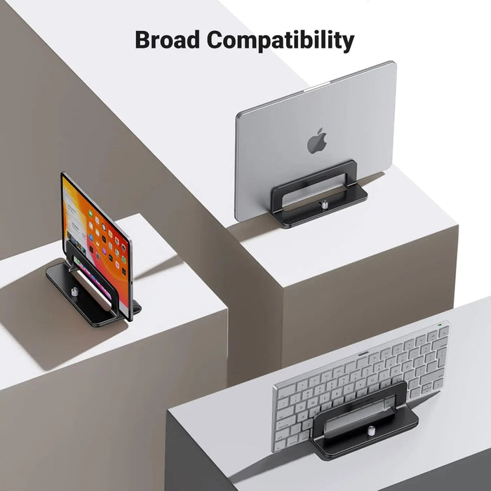 UGREEN Vertical Laptop Stand Adjustable Aluminum Dock MacBook Surface Chromebook 15.6 Inch Desktop Holder Space Saver (25706)