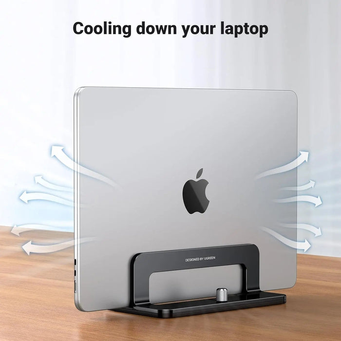 UGREEN Vertical Laptop Stand Adjustable Aluminum Dock MacBook Surface Chromebook 15.6 Inch Desktop Holder Space Saver (25706)