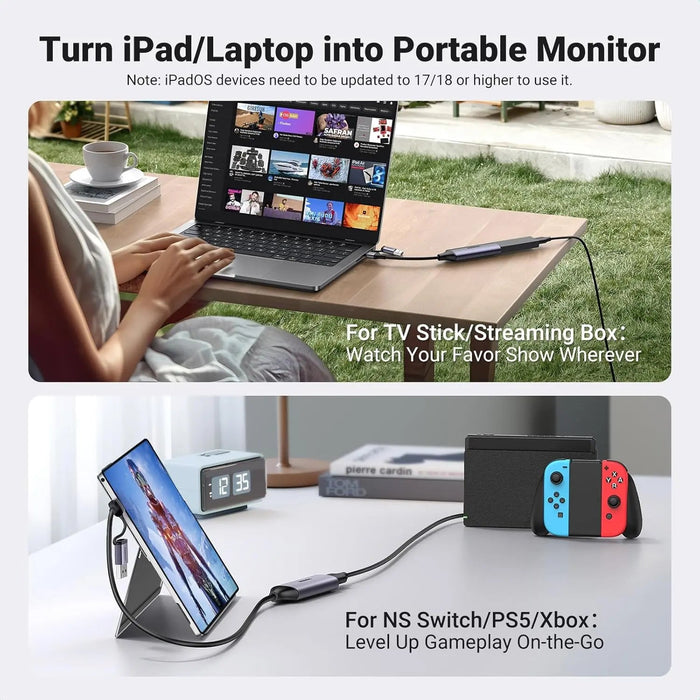 UGREEN Video Capture Card Full HD 1080P 4K HDMI to USB-C USB-A Low Latency Streaming PC Mac PS5 Nintendo Switch (25854)
