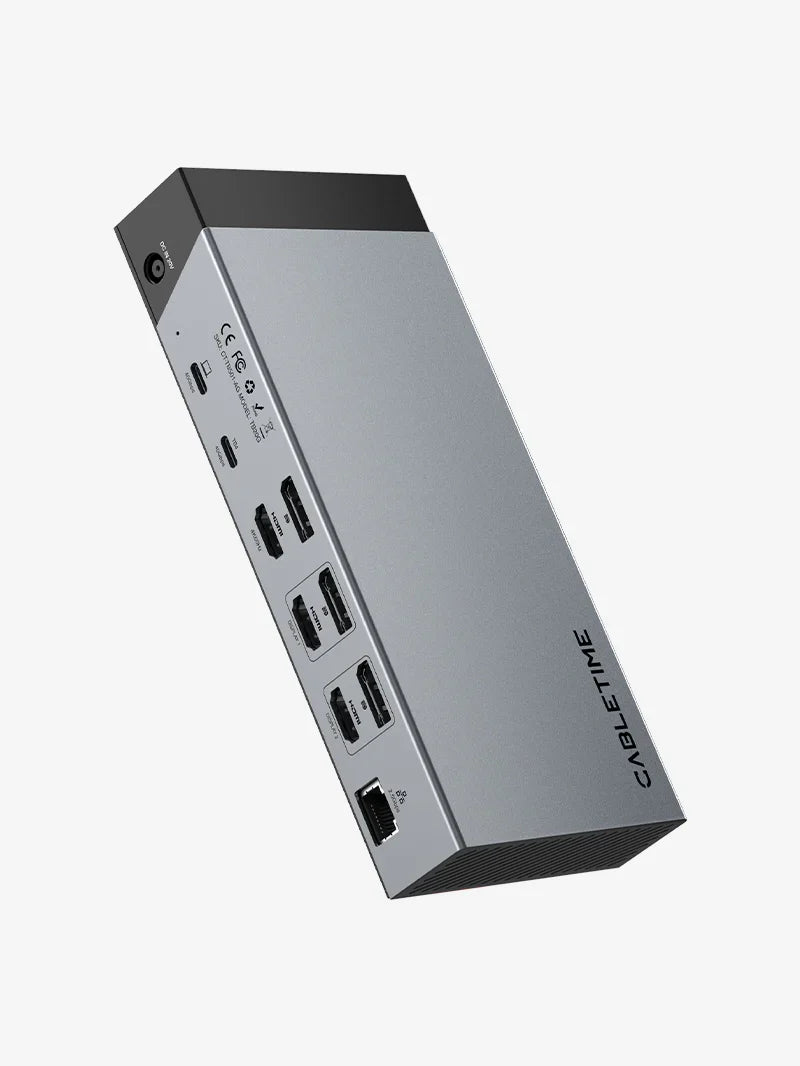 Cable Time 20 IN 1 DisplayLink Thunderbolt 4 Docking Station Triple Monitor for Macbook Pro | CT-TB201-AG