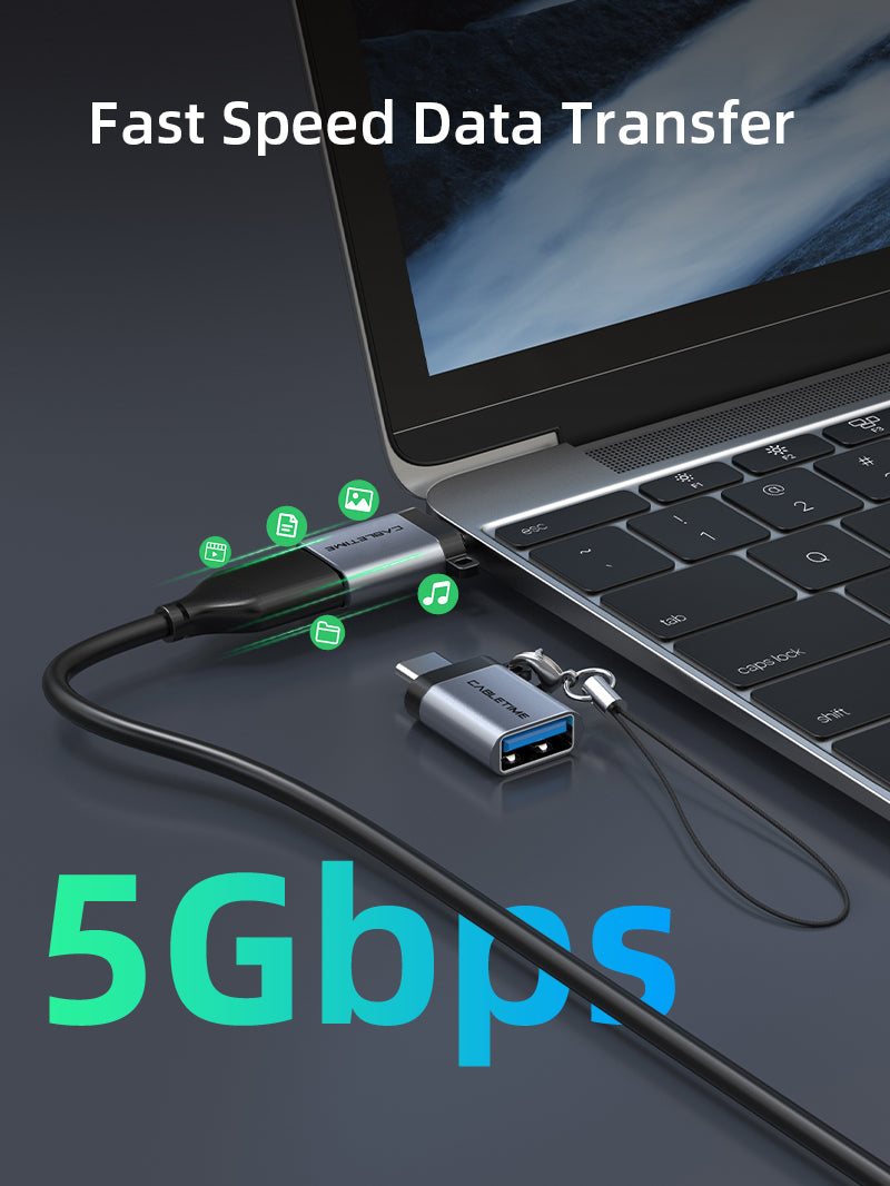 CABLETIME USB Type C Male to USB 3.0 Female OTG Adapter