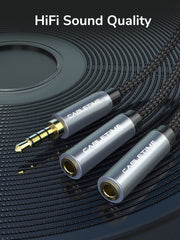 CABLETIME 3.5mm Male to Dual RCA Female Audio Cable Y Adapter, Gold-Plated HiFi Audio Splitter