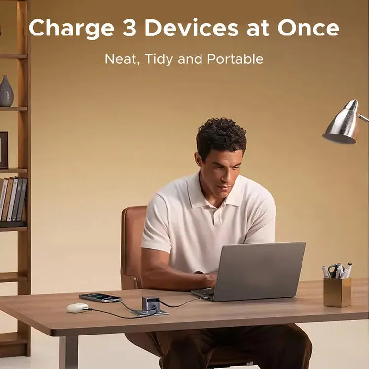 UGREEN Nexode Pro 100W GaN Charger with Built-in Retractable USB-C Cable (75 cm) | Fast USB-C Wall Charger for Laptops & Phones (65828) TeckPot