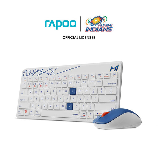 Rapoo 8000M Multi-mode Wireless Keyboard & Mouse Combo – Mumbai Indians Edition