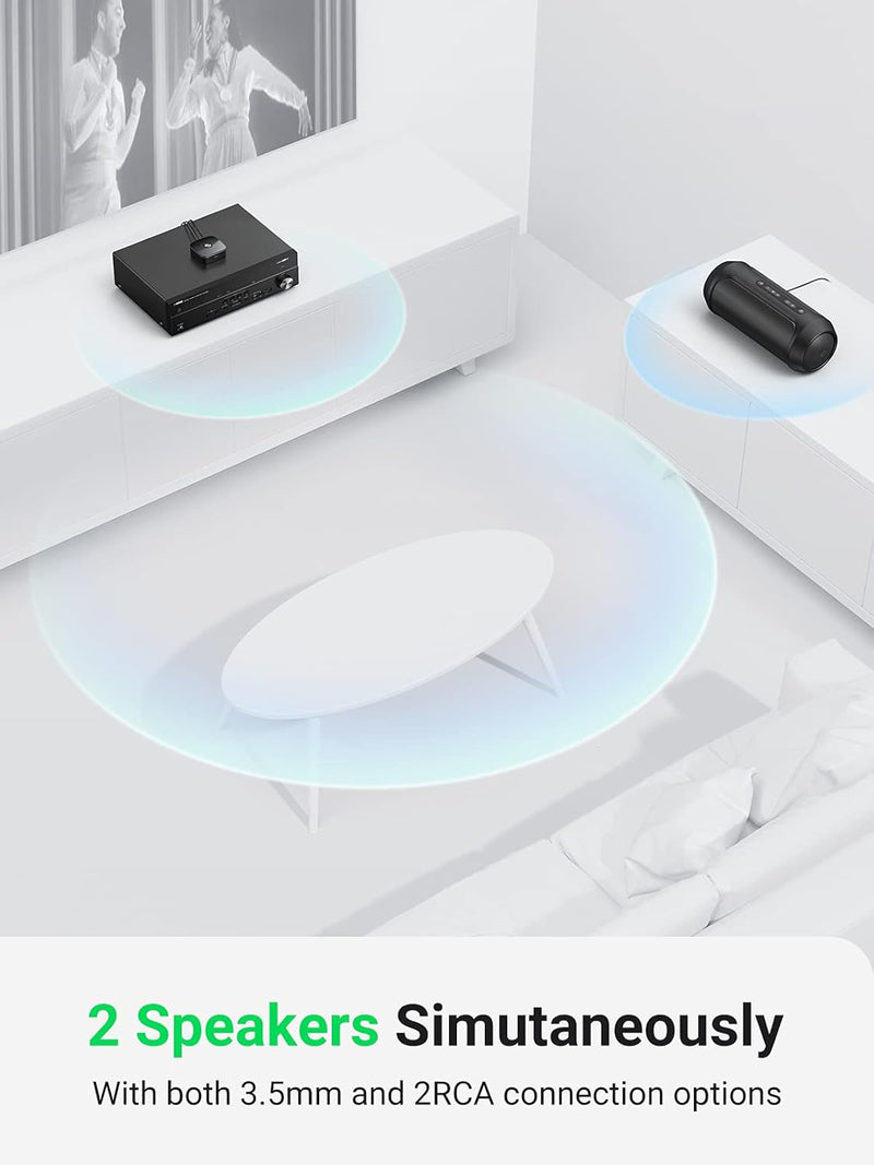 UGREEN 30445 receiver showing up to 8-hour battery life