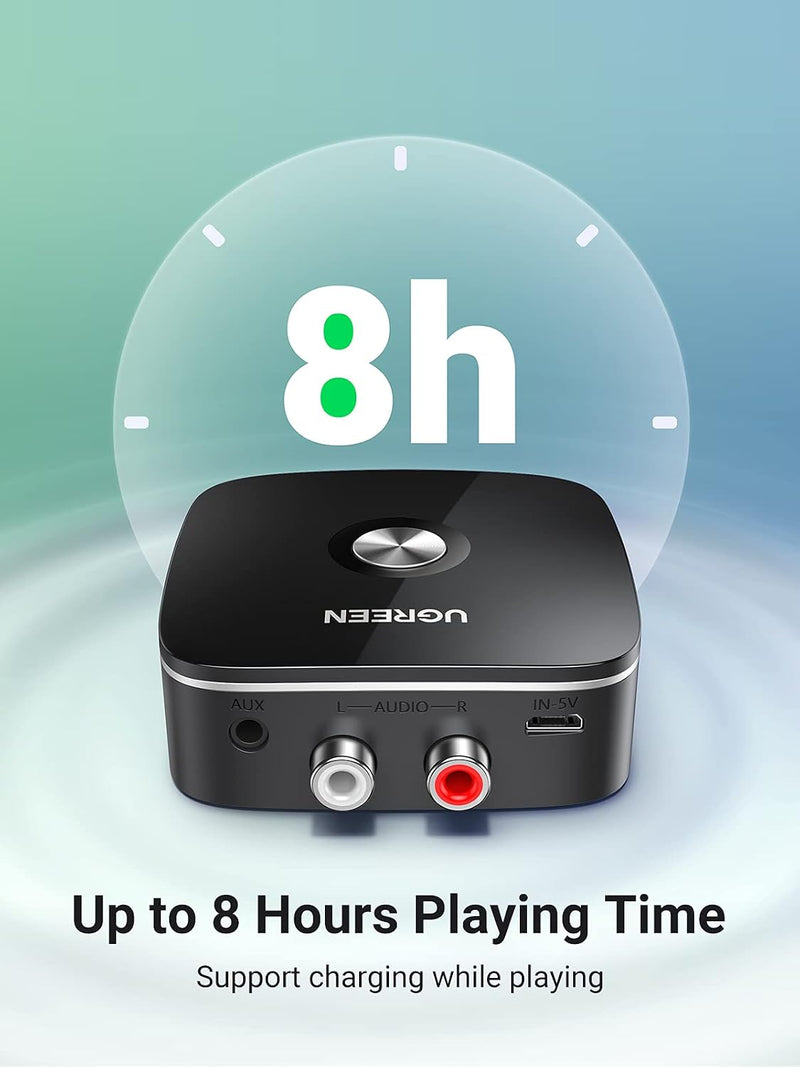 UGREEN Bluetooth audio receiver used while connected to power