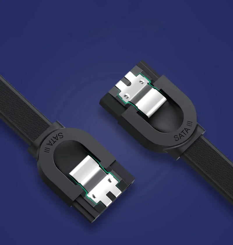 UGREEN SATA III 6Gbps Data Cable 0.5m SATA 3.0 Straight Connector Secure Latch High Speed HDD SSD Hard Drive Black (30796) Ugreen India