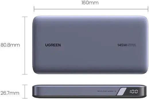 UGREEN 145W 25000mAh Power Bank Nexode 3-Port USB C PD Laptop Portable Charger MacBook Pro Dell XPS iPhone 16 iPad (90597A) Ugreen