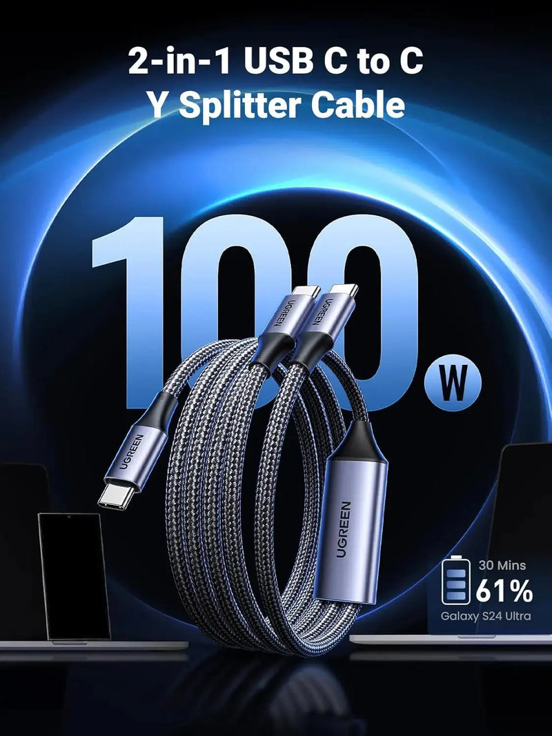 UGREEN USB C to USB C Cable 1.5M 100W Fast Charging Data Sync Cord Type-C Male 2.0 Phone Laptop Charger Cable (35087) Ugreen