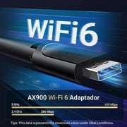 UGREEN WiFi 6 USB Adapter AX900 Dual Band 5GHz 2.4GHz Wireless Network Dongle 6dBi Antenna PC Laptop Compatible (35265) Ugreen