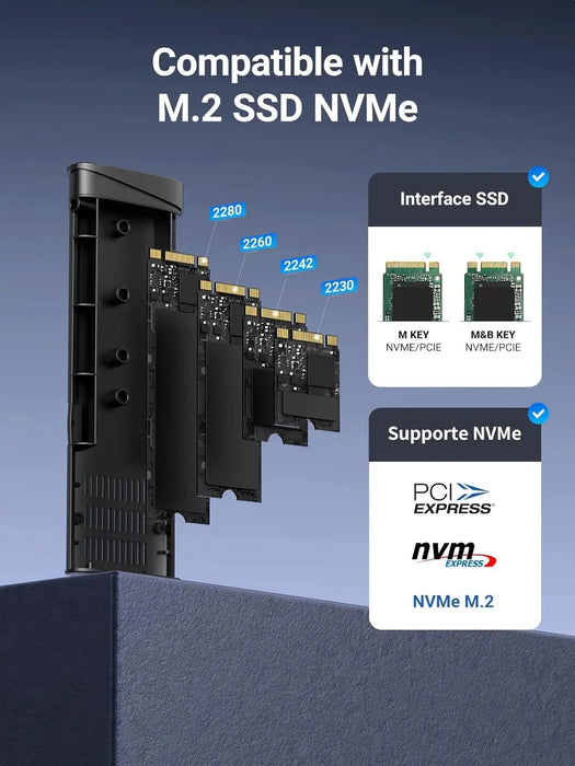UGREEN M.2 NVMe Enclosure 10Gbps USB C 3.2 Gen 2 M Key B Key Aluminum PCIe External Reader UASP Trim 2230 2242 2280 (35267)