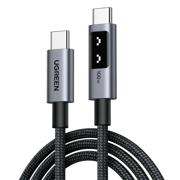 UGREEN USB C to USB C Cable 0.5M 1.6ft 100W Fast Charging Type-C LED Display iPhone 16 Pro Max 15 MacBook iPad Galaxy (45612)