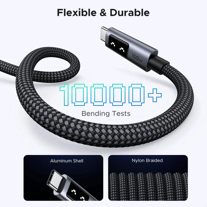 UGREEN Uno USB C Cable 2M 6ft 100W 20V 5A Fast Charging Type-C iPhone 16 15 MacBook Galaxy S25 S24 iPad LED Display (35512) Ugreen