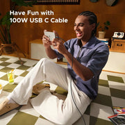 UGREEN USB C to USB C Cable 0.5M 1.6ft 100W Fast Charging Type-C LED Display iPhone 16 Pro Max 15 MacBook iPad Galaxy (45612) Ugreen