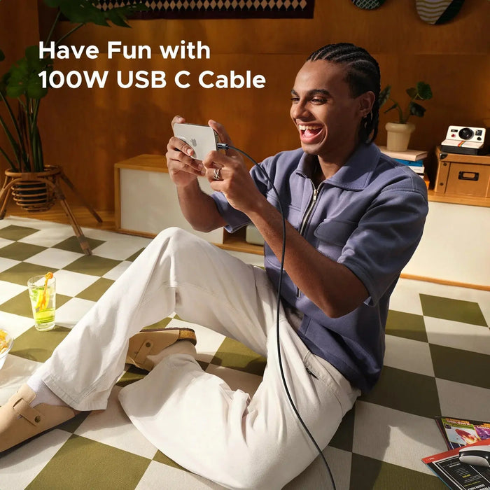 UGREEN Uno USB C Cable 2M 6ft 100W 20V 5A Fast Charging Type-C iPhone 16 15 MacBook Galaxy S25 S24 iPad LED Display (35512) Ugreen