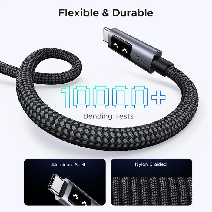 UGREEN Uno USB C to USB C Cable 3M PD 100W 20V 5A Fast Charge MacBook iPad iPhone 16 15 Galaxy S24 S23 LED Display (35513)