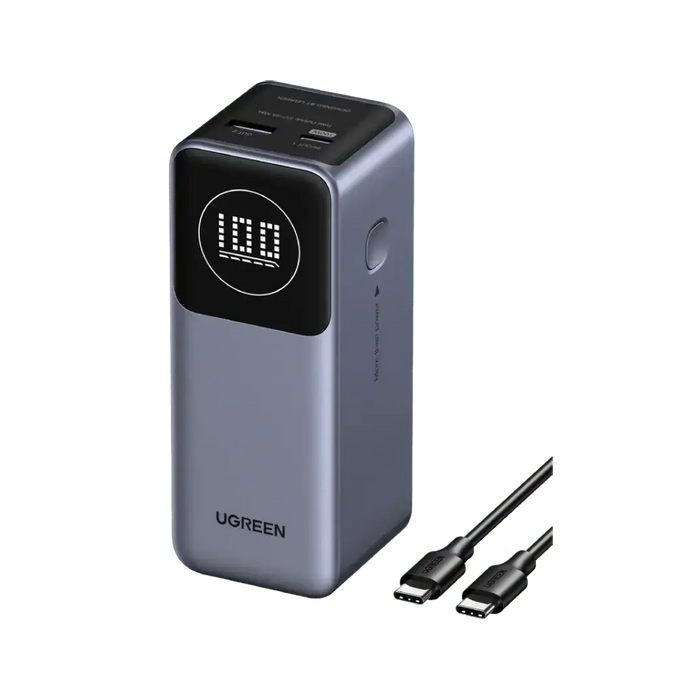 UGREEN Nexode Power Bank 12000mAh 100W PD PPS Fast Charging 1 USB-C 1 USB-A Smart Display MacBook iPad iPhone 16 (35526B) Ugreen
