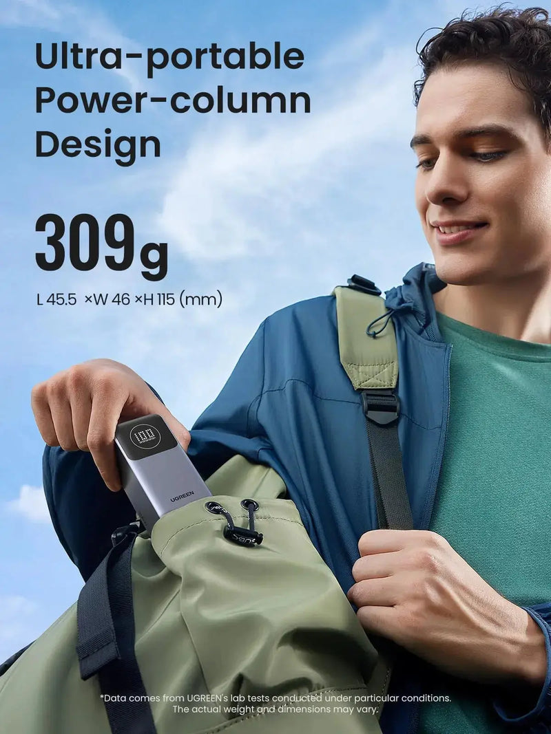 UGREEN Nexode Power Bank 12000mAh 100W PD PPS Fast Charging 1 USB-C 1 USB-A Smart Display MacBook iPad iPhone 16 (35526B) Ugreen