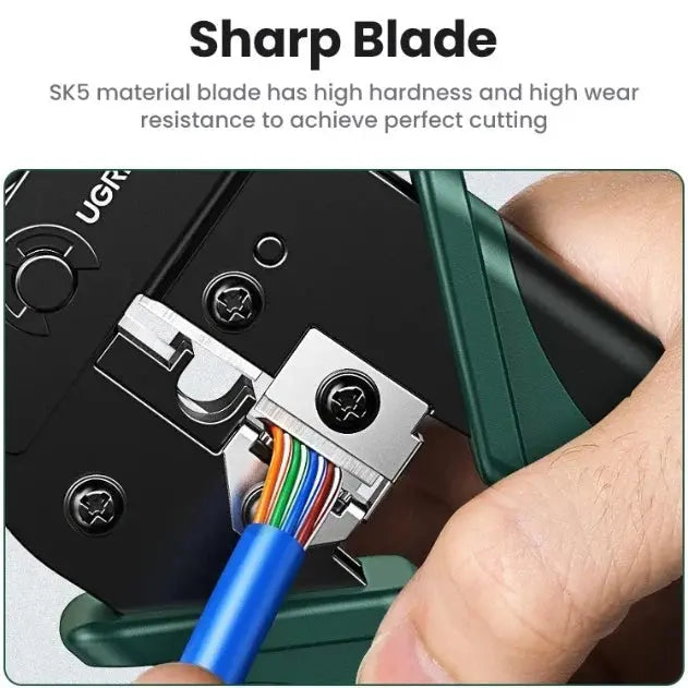 UGREEN RJ45 Crimping Tool NW304 (35971) – 3-in-1 Ethernet Cable Crimper, Cutter & Stripper for CAT5/CAT6/CAT7/CAT8 TeckPot
