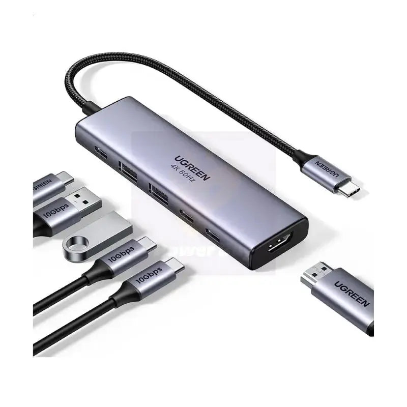 UGREEN 6-in-1 USB C Multifunctional Adapter USB-C to HDMI 2 USB-A 3.2 2 USB 3.2 C PD Power Hub Dock Multi Port (35999) Ugreen